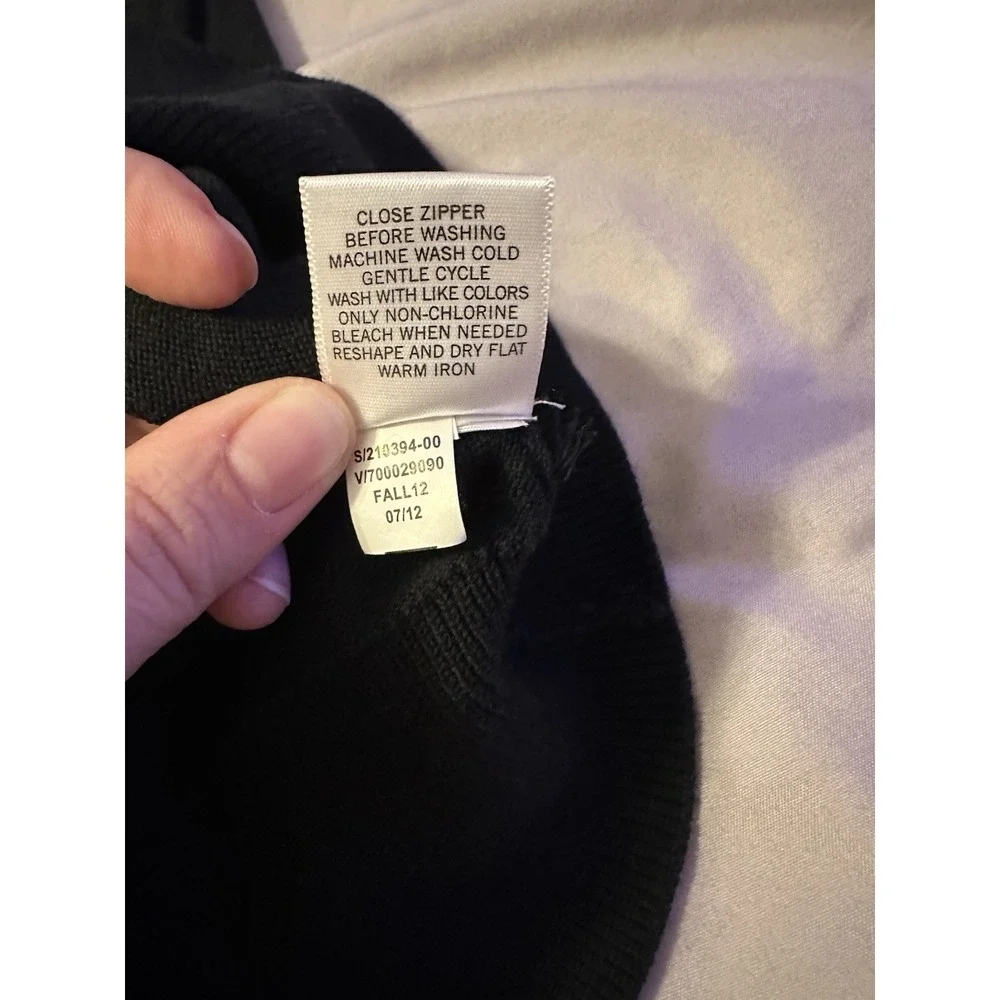 Banana Republic Men's Black Cotton‎ Mock Neck Sweater L Zip Pockets Grandpacore